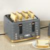 Four-Slice Rippled Toaster - Grey