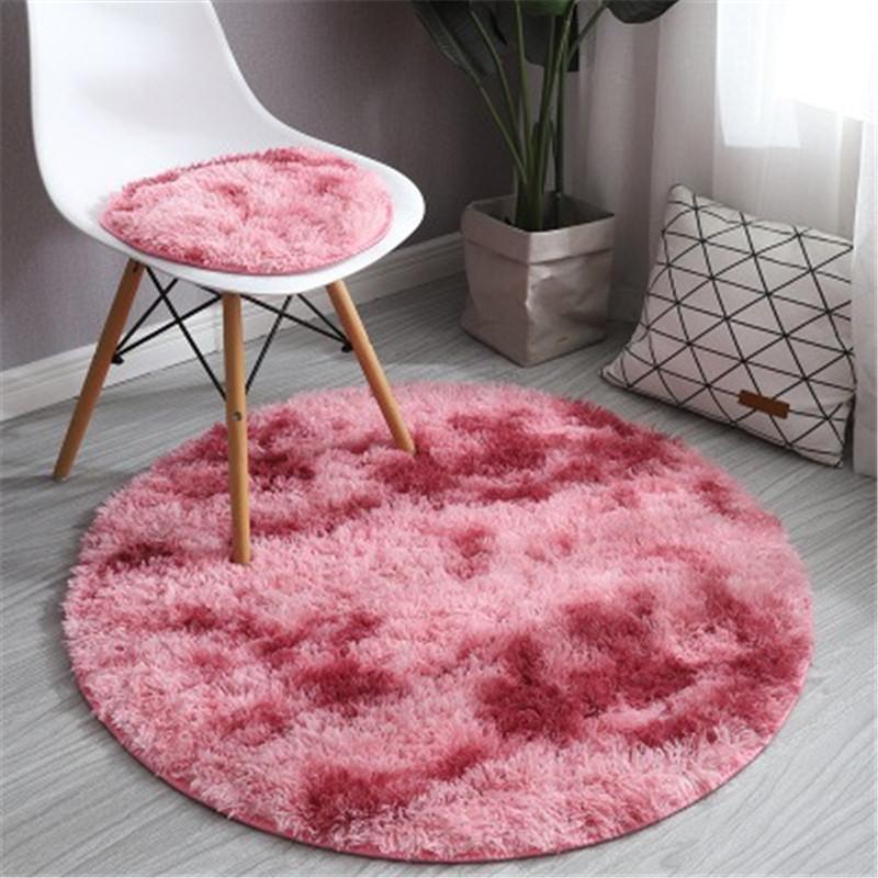 2x2m Round Rug for Bedroom, Super Fluffy Circle Rugs for Baby Nursery Furry Carpet for Children Kids Room, Cute Soft Shaggy Rug for Girls Home Decor