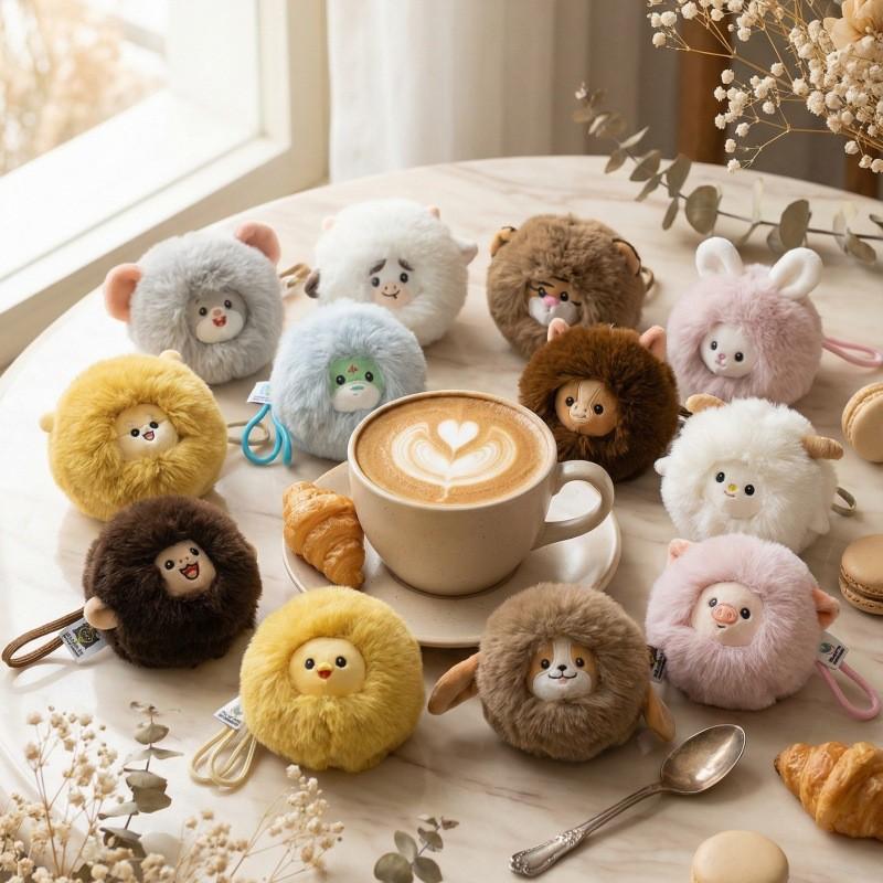 Plush Zodiac Animal Keychain With Soft Polyester Filling For Backpack Or Bag Decor
