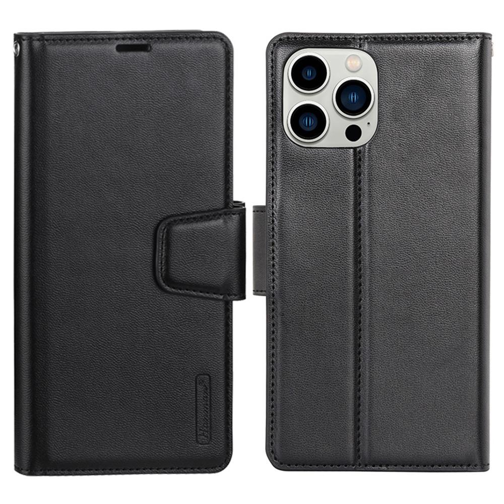 HANMAN Mill Series for iPhone 16 Pro Max Case Wallet Stand PU Leather Phone Cover