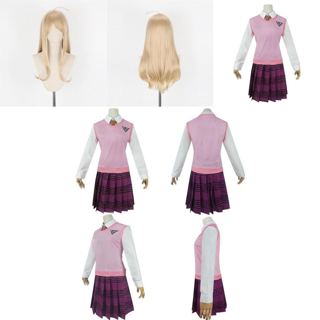 Costume de cosplay complet d'Akamatsu Kaede (Danganronpa V3), uniforme de conception exquise.