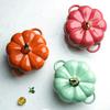 Pumpkin Ceramic Bowl with Lid Mini Baking Pan Cute Pumpkin Bowls Outdoor Travel Children's Tableware Thanksgiving Party Decor