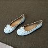 Woman Bowcropped Studded Ballet Slippers French Rivet Style Mary Jane Shoes For Summer Flats Women's Dancewear Loafers Mules