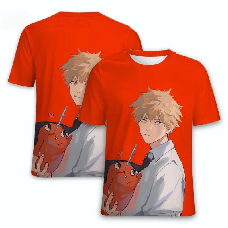 Chainsaw Man 3D Printed Short Sleeve, Suitable for Anime Conventions/