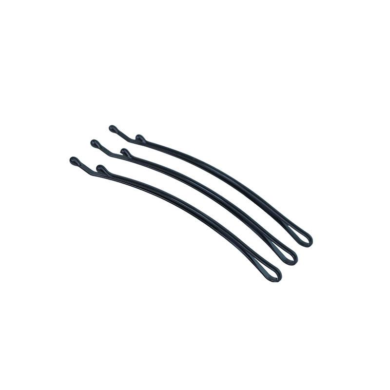 Arc-shaped One-line Hair Clips for Photo Studios Steel Clips for Bangs 50 Pieces In Black