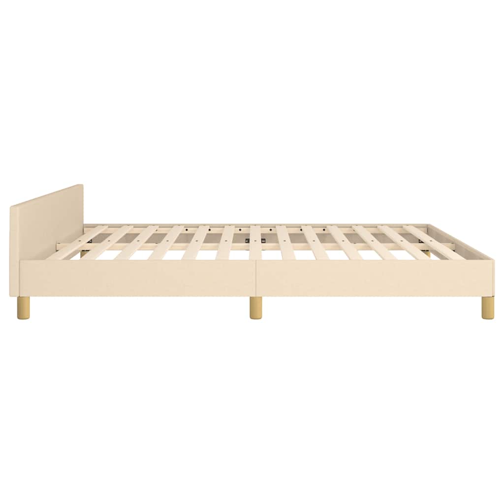 Vidaxl Bed Frame Without Mattress, Cream, 160X200 Cm, Upholstered