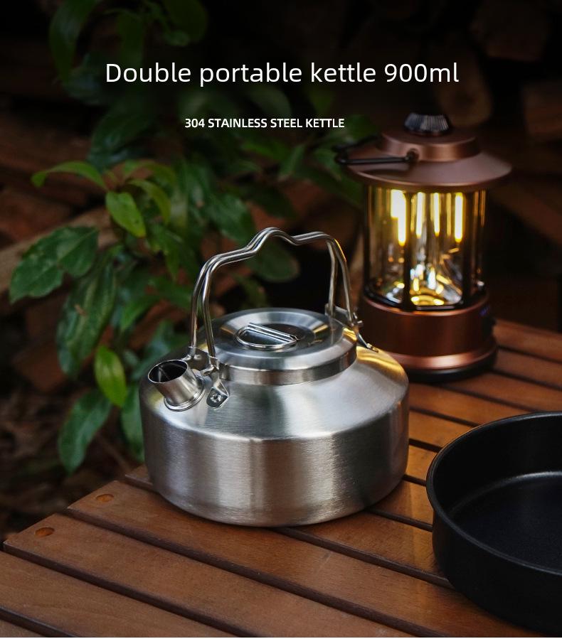 CLS 1L Ultra-Light Stainless Steel Camping Kettle – Portable Outdoor Teapot & Coffee Pot