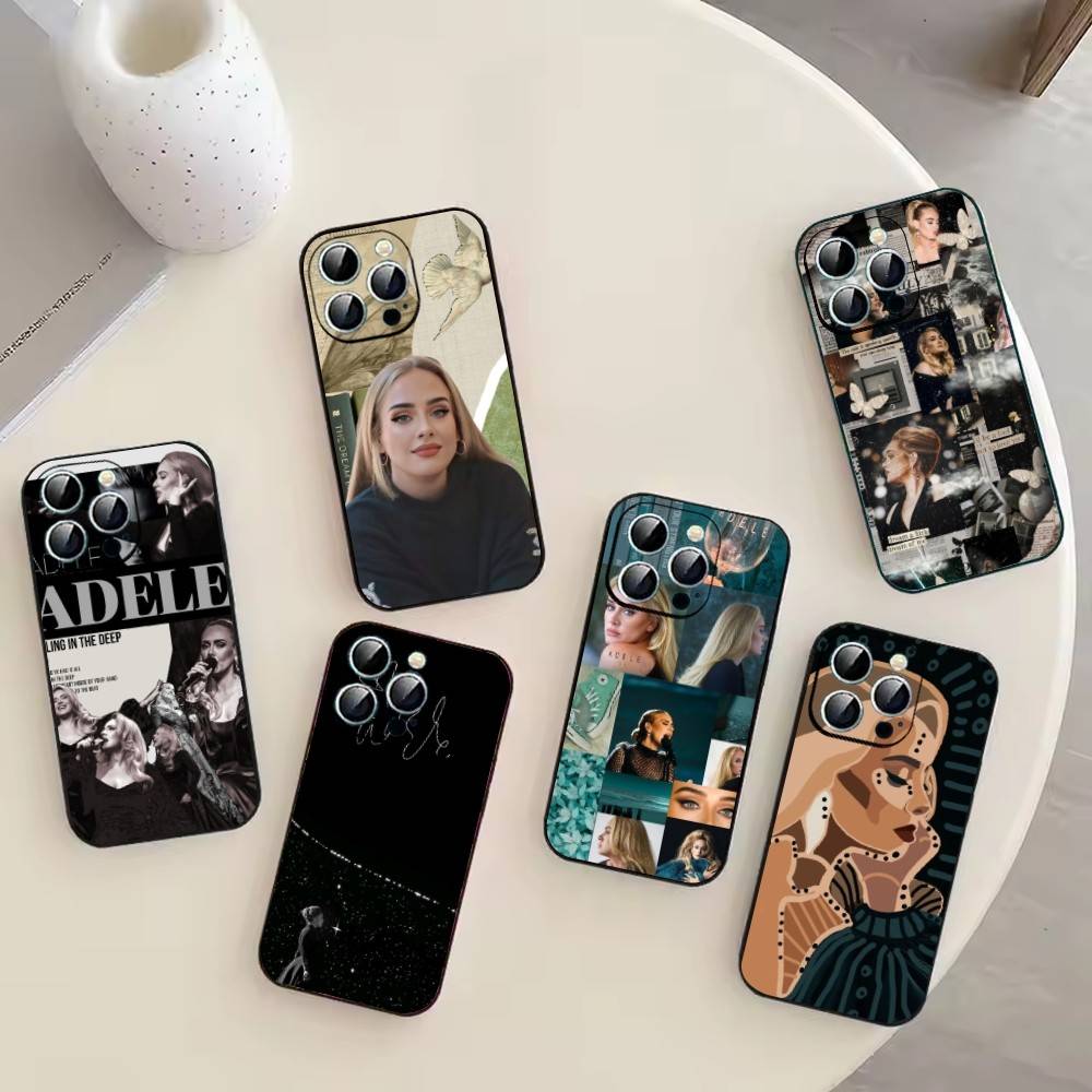 Singer A-Adele Phone Case For iPhone 17,16,15,14,13,12,11 Plus,Pro Max,XS,Soft Silicone Black Cover