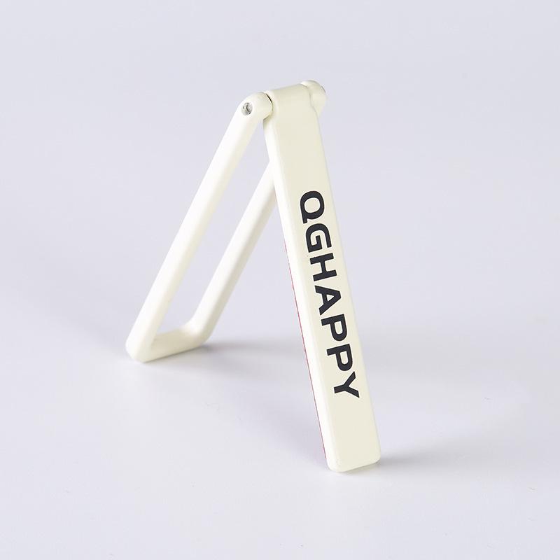 

QGHAPPY Ultra-Thin Foldable Metal Finger Ring Stand with Invisible Back Sticker, Wireless Charging Compatible Standard брудно-білий