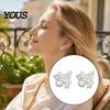 Rhinestone Butterfly Jewelry 1 Pair Stud Earrings for Women, Sparkly Faux Pearl Minimalist Daily Earrings, Glitter Cubic Zirconia Daily, Party,
