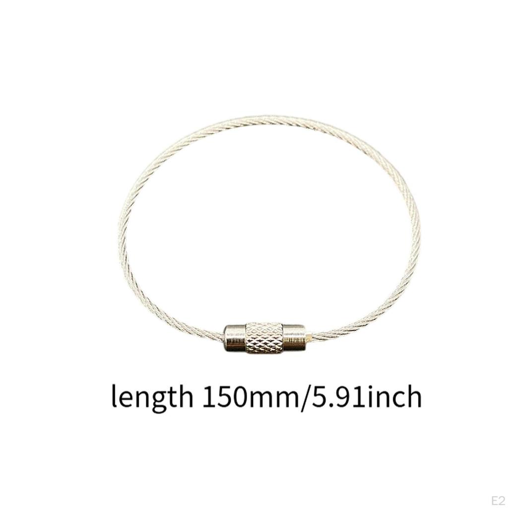 10Pcs Wire Keychain Cable Rings Steel Multifunctional for Keys