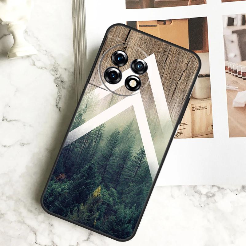 Forest Geometry Wood Nature Case For OnePlus 12R 12 11 9 10 Pro 10R 9R 8T 10T Nord CE 2 3 Lite 2T N10 N20 N30 CE4 Cover