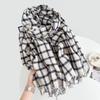 Premium plaid fringed simple scarf women's autumn and winter warm shawl fashion imitation cashmere scarf