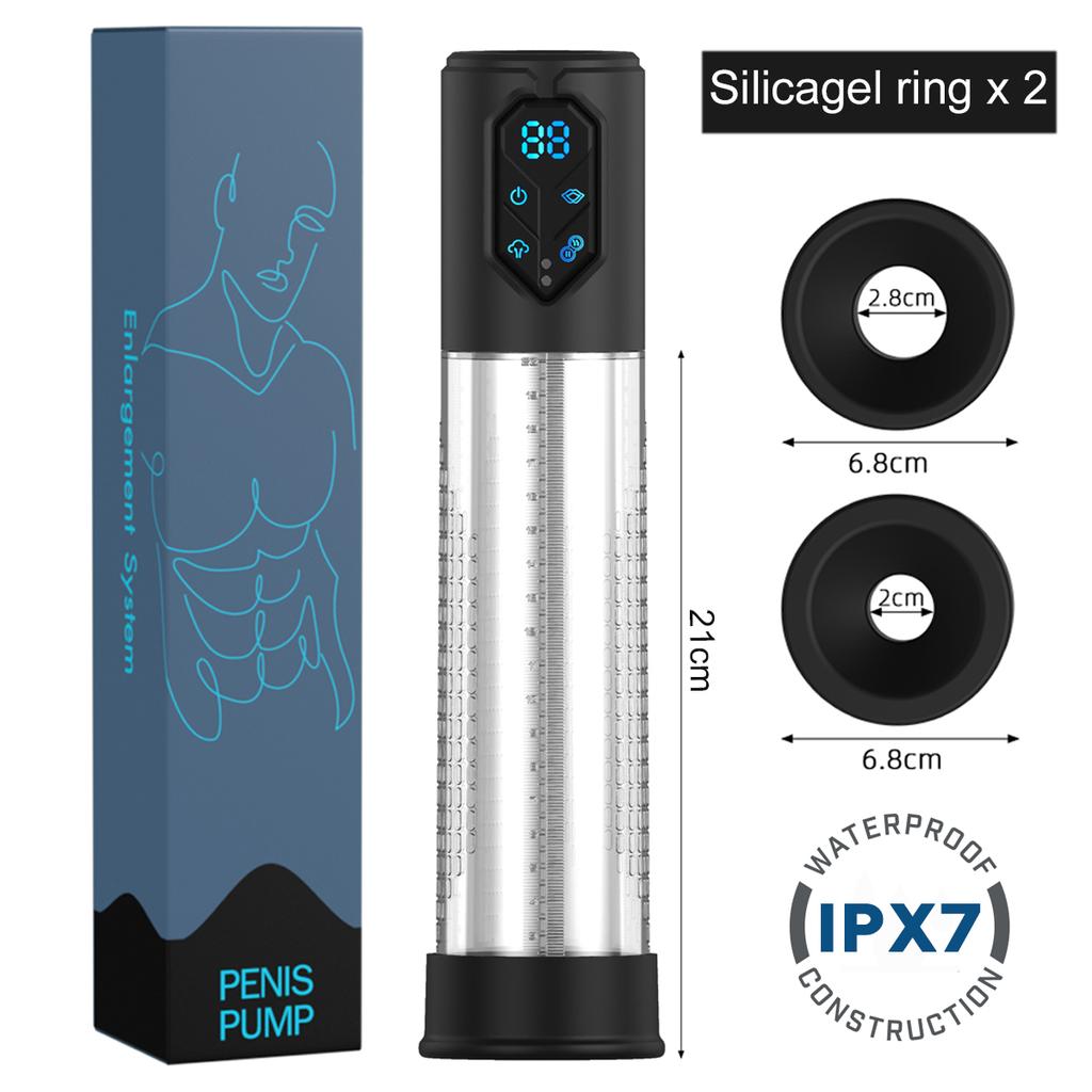 IPX7 Waterproof Electric Pump Penis Erection Enlargement Automatic Vacuum Pump for Men 4 Suction Masturbating Sex Toy for Men