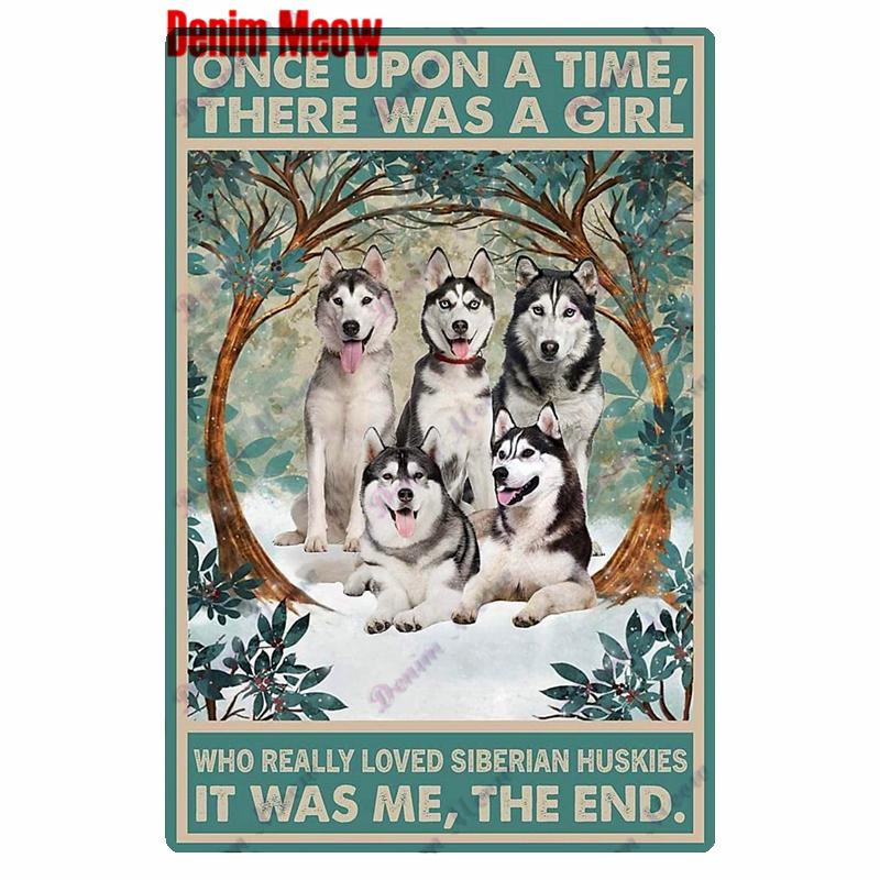 Vintage Metal Tin Sign for Home Decoration Once A Time There Was a Girl Cats Toilet Bathroom New Arrival WY