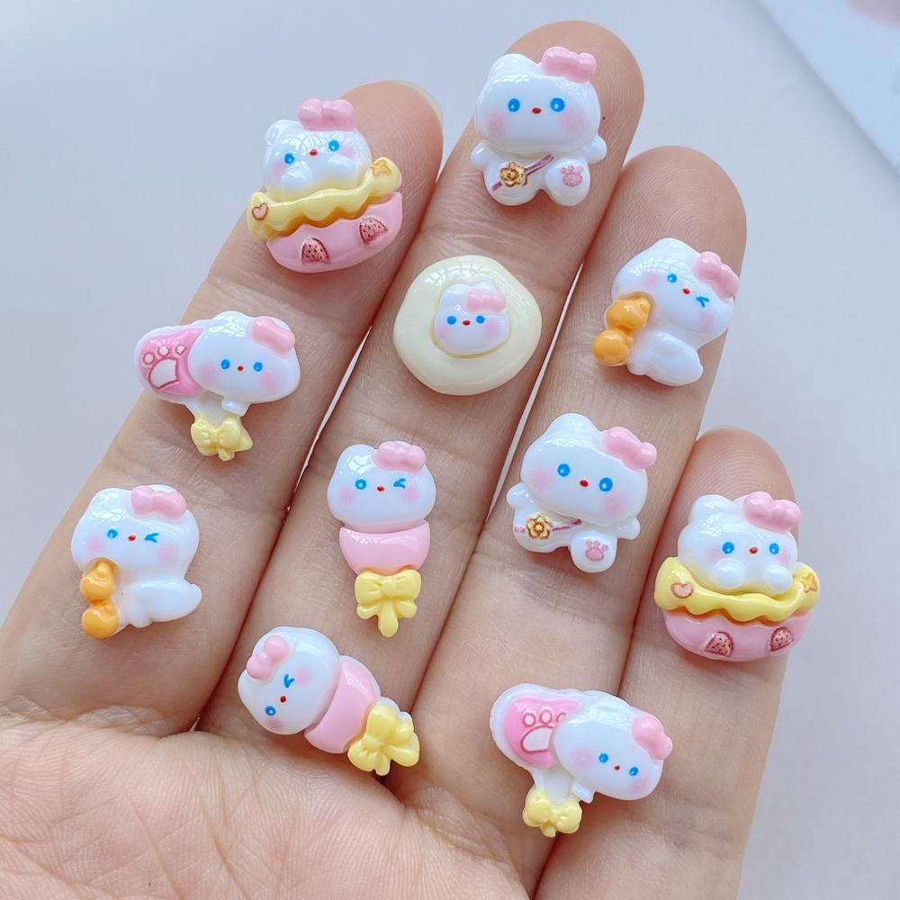 20 Pcs Cute Mini Cat Flat Back Resin Cabochons Scrapbooking DIY Jewelry Hairpin Craft Decoration Accessorie