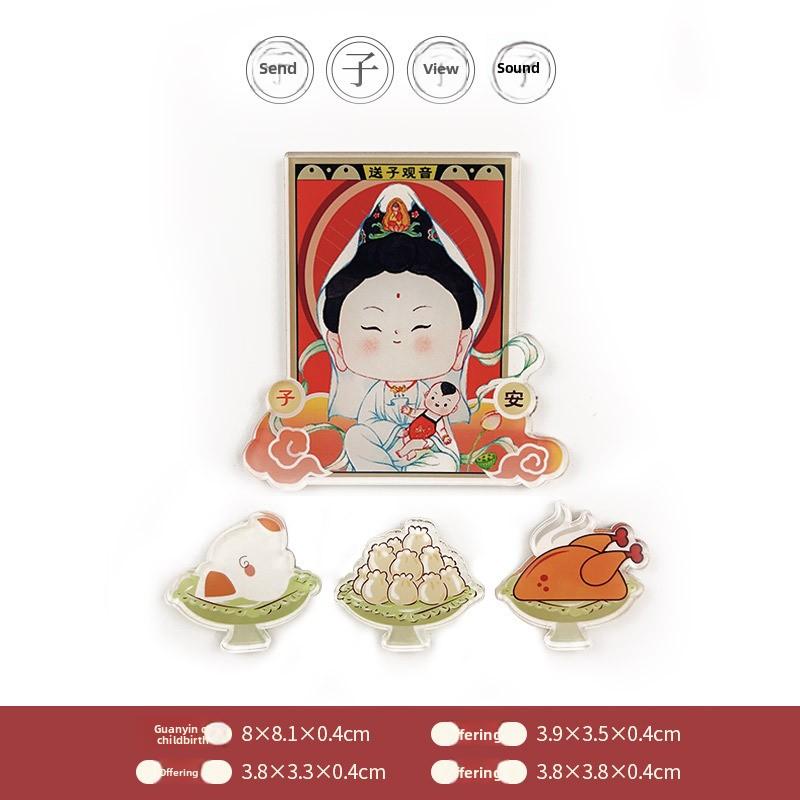 Magnetic Soft Magnetic Creative Home Stickers, Cute God of Wealth, Kitchen God and Matchmaker Magnetic Stickers