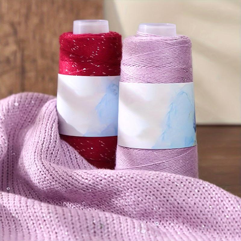 1PC Sequined Yarn Shiny Silk Thread DIY Handmade Silver Thread Yarn Hand Woven Pure Cotton Real Silk Gift Knit