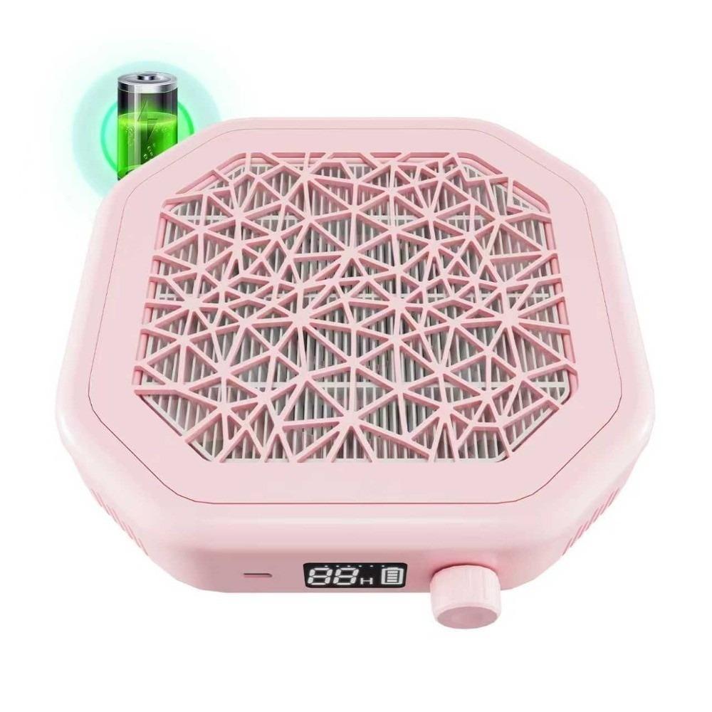 High Efficiency Nail Dust Collector Strong Suction Cordless Portable Dust Suction  Home Nail Care розовый