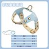 PU Leather Cat and Dog Diamond Chest and Back Set Small Pet Leash High-value Going Out Dog Walking Rope Pet Chest Strap