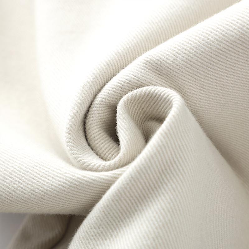 Ivory Fleece-Lined High-Waisted Wide-Leg Jeans - Women's 2024 Autumn/Winter Slimming Straight-Leg Pants