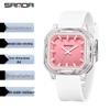 Sanda Fashion Color Block Kids' Silent Quartz Square Exam Watch – 3D Creative Unisex Design