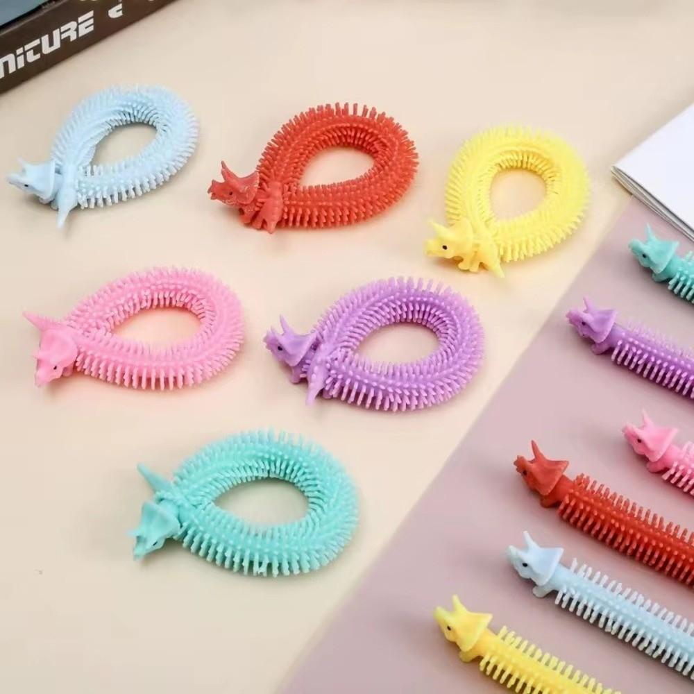10pcs Stress Relief Stretch Fidget Toy Soft Dinosaur Squeeze Toy Fun Stretching Rope Toy  Kids