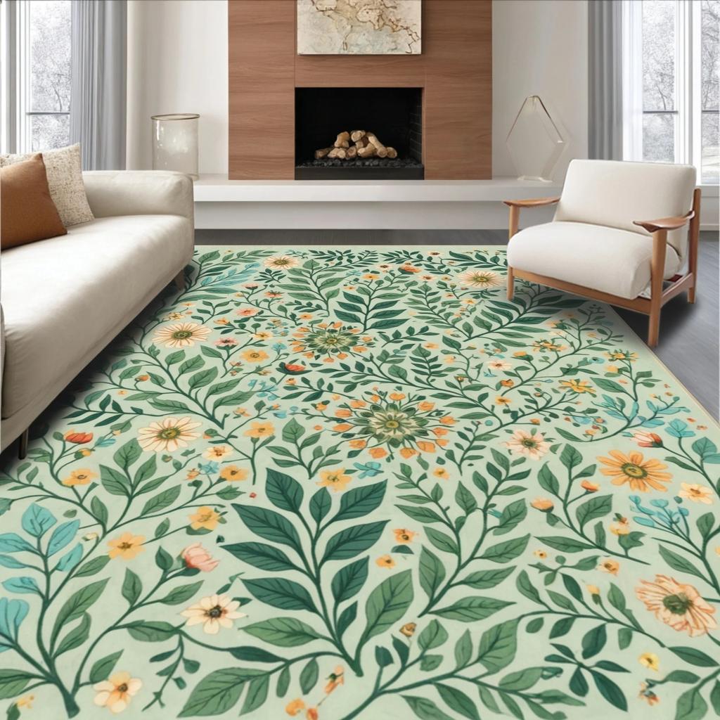 European Classical Butterfly Carpet Living Room Sofa Coffee Table Carpet Dirt Resistant Bedroom Thick Floor Mat