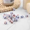 Blue Red Dots Dice 10/20/30/40PCS Plastic White Gaming Dice Six Sided Decider Suitable for Birthday Party KTV Bar Board Game ZYF