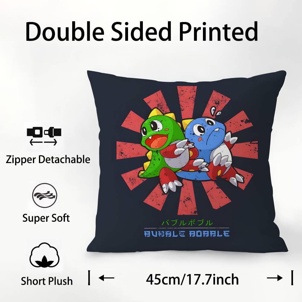 Game Bubbles B-Bobble Pillow Case Square Double‑Sided Print Cushion Case For Sofa Home Bedchamber Decor Gift