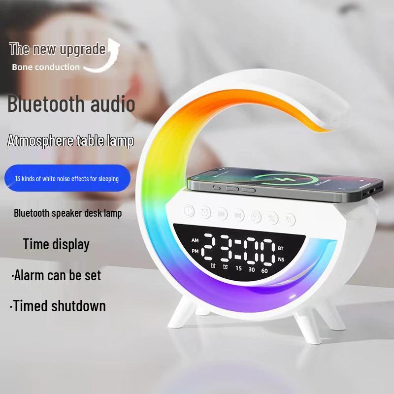2025 Best-selling Bluetooth Speaker - Wireless Charger, Alarm Clock, and Ambient Light, with Multifunctional Smart Features.