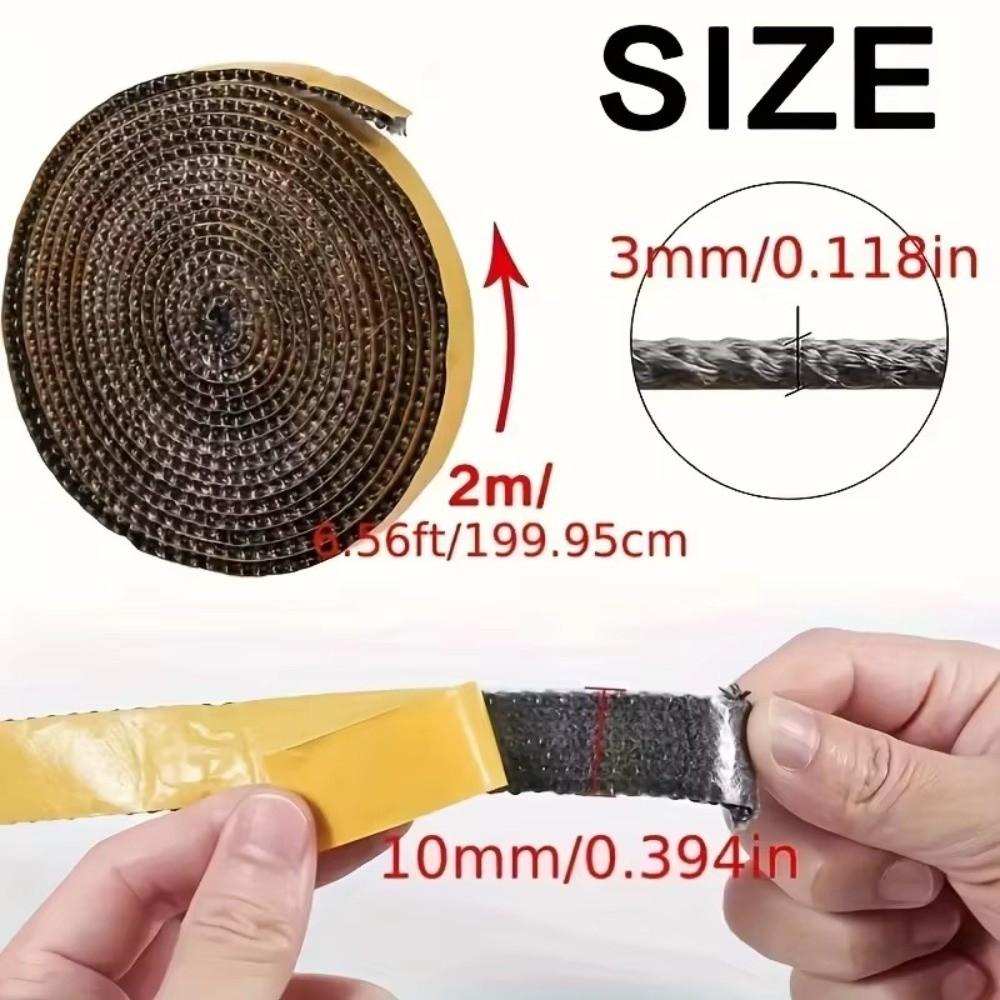 Self Adhesive Fireplace Seal Rope Fiberglass Flat Fireplace Door Gasket Heat Resistant Stove Sealing Rope Indoor Wood Burning