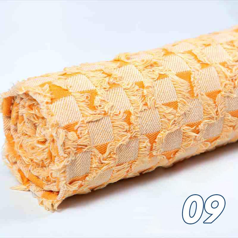 

50x160 см кисточка клетчатая хлопковая джинсовая ткань ретро стиль стираная джинсовая ткань дизайнерская ткань для DIY пальто брюки швейный текстильный материал 50x160CM