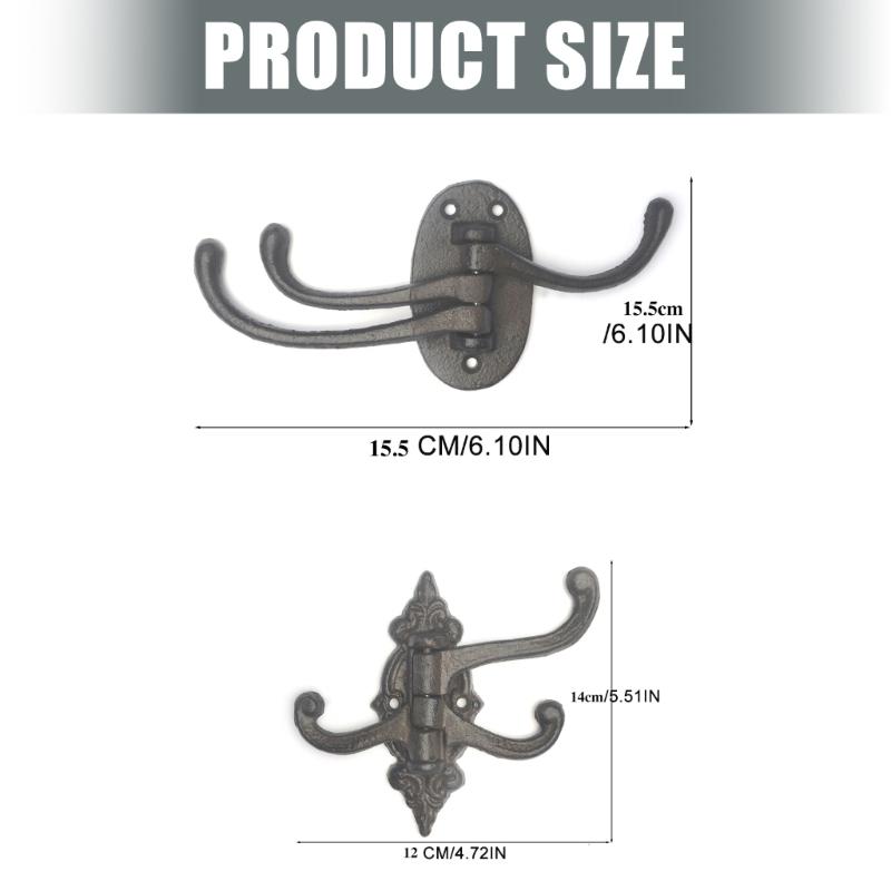 Flexible Position Cast Iron Wall Mount Hook Adjustable Arms Decoration For Home Decors And Practical Use