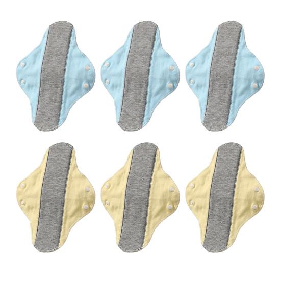 6Pcs Reusable Washable Menstrual Pads Leak-Proof Waterproof Breathable Graphene Cloth Incontinence Pads Elderly Sanitary Pads