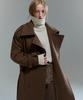 Cocancl Pure Wool Neck Hug Long Coat