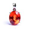 21 Ct Oval Cut CERTIFIED Natural Orange Sapphire Gem 925 Sterling Silver Pendant