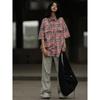 Checkered Retro Shirt Men'S Summer Outfit Hong Kong Style Student Loose And Niche Design Fun New Men'S Top For Outdoor Wear