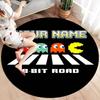 Pac-Man Custom Name Round Area Rug,Carpet Rug for Living Room Bedroom Sofa Playroom Decor,Non-slip Floor Mat