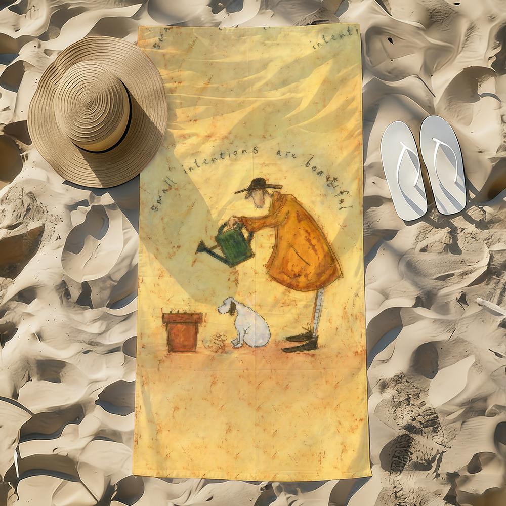 S-sam Toft Art Towel Beach Towel Oversized Quick Dry Towel Absorbent Soft Swim BeachTowels for Men Women