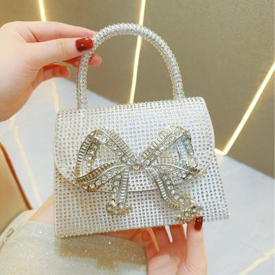 Modische Socialite Bankett Tasche Strass Voll Diamant Dinner Tasche Seidensatin Einzel-Schulter Umhängetasche