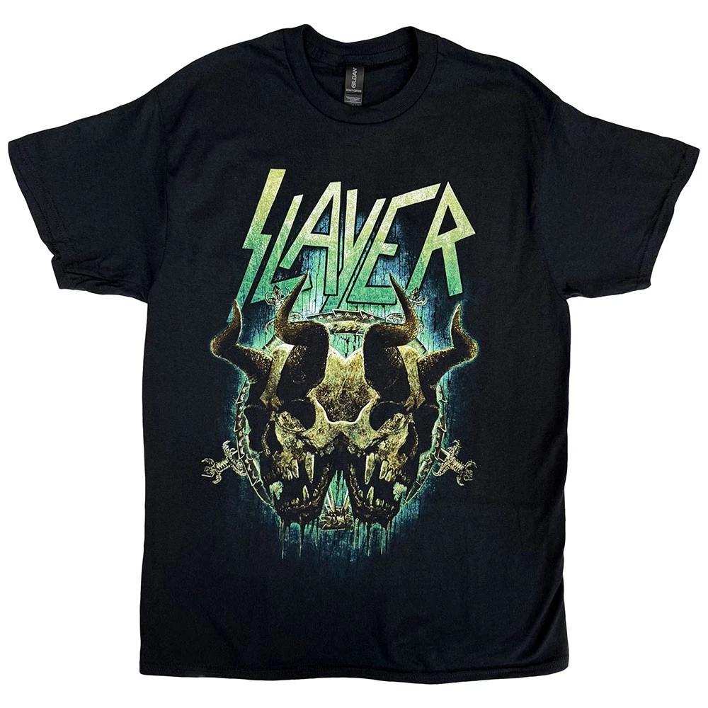 Slayer T Shirt Daemonic Twin Band Logo new Official Mens Black M