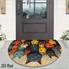 American Style Semi-Circular Cat Crystal Velvet Doormat - Durable, Stain & Wear Resistant, Decorative Floor Mat
