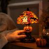 Halloween Stained Glass Night Light - Gothic Resin & Pumpkin Decorative for Decor