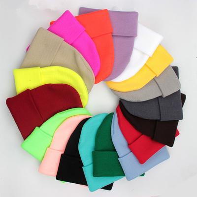 Jednolita Unisex Czapka Zimowa Jesienna Mieszanki Wełny Miękka Ciepła Czapka Dzianinowa Męska Damska Czapka Skullcap Czapki Narciarskie 24 Czapki