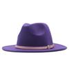 New spot European and American flat-brimmed felt jazz hat, British gentleman's retro woolen fashion felt hat
