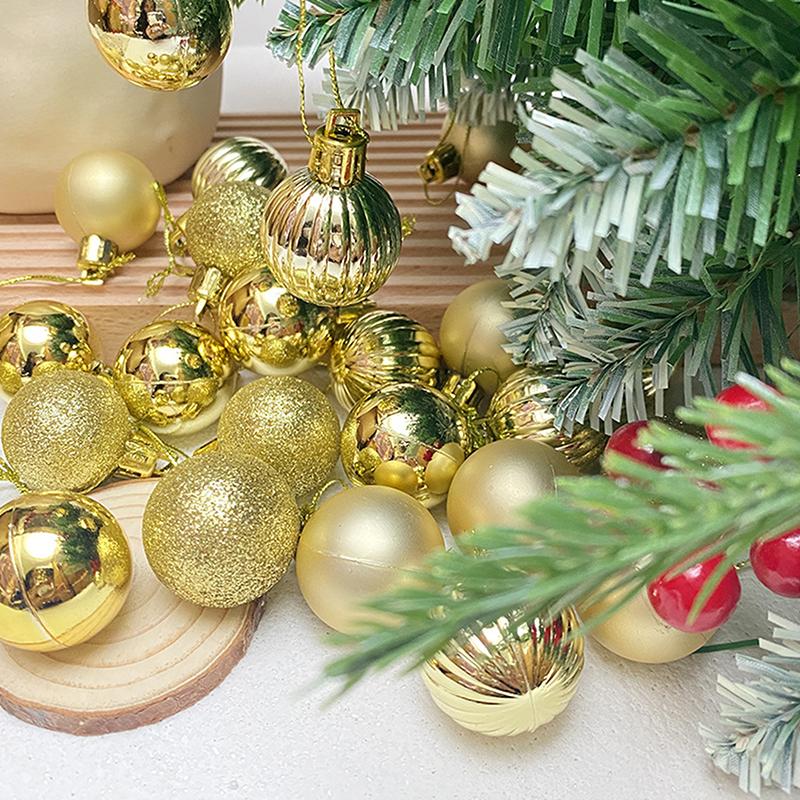24 Pcs 3Cm Christmas Balls Set Xmas Tree Hanging Pendant Christmas Decoration Home Party Hanging Ornament New Year Decoration