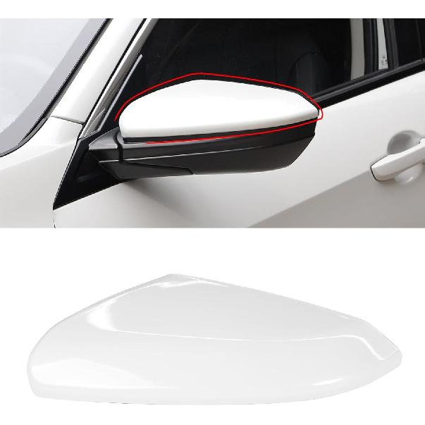 Compatible with 2016- Left Driver Side Mirror Cap Cover Left-White