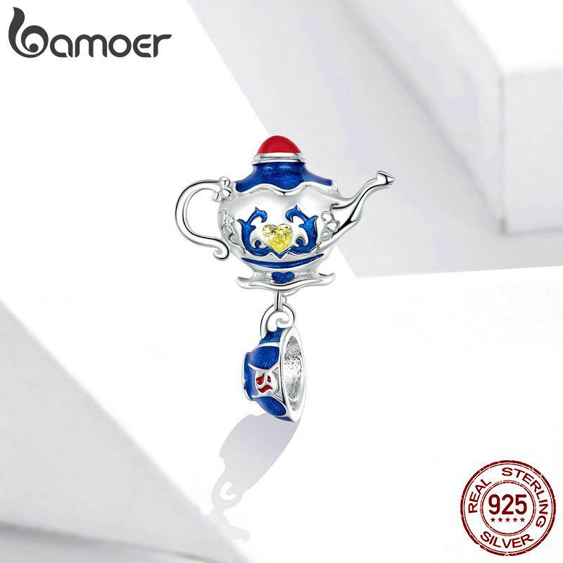 

Bamoer с платиновым покрытием, натуральное серебро 925 пробы, волшебный чайник, подвеска-подвеска для браслета или ожерелья, ювелирные изделия 925 silver