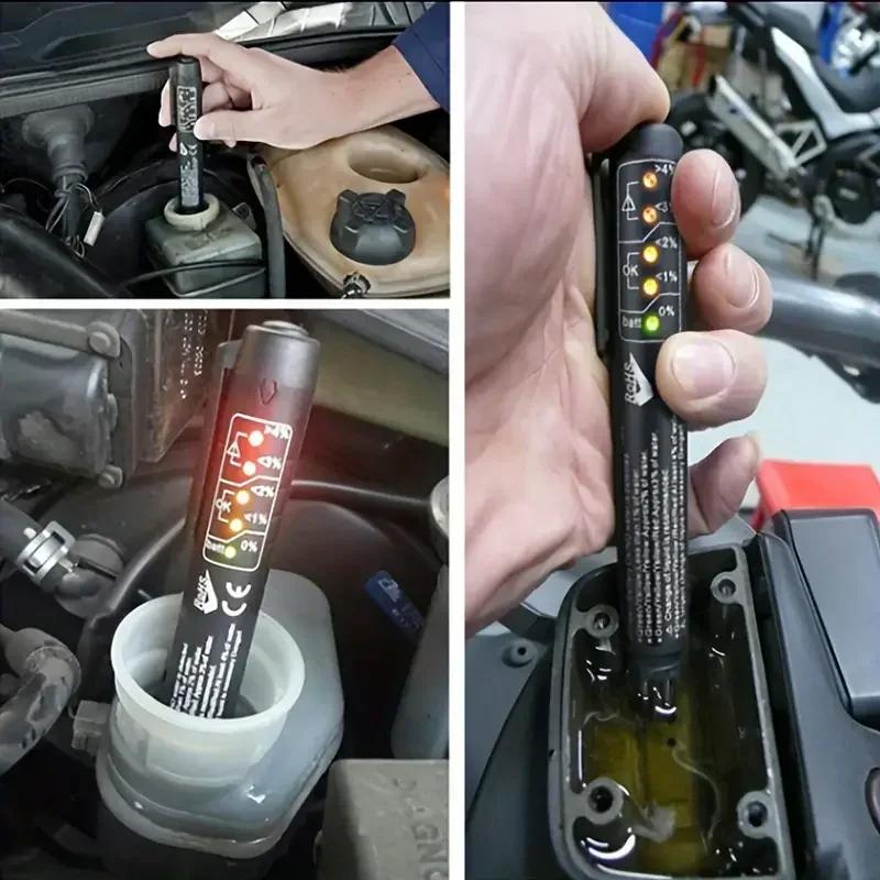 LED Brake Fluid Test Pen with Display - Automotive Fluid Quality Checker Tool for Vehicles